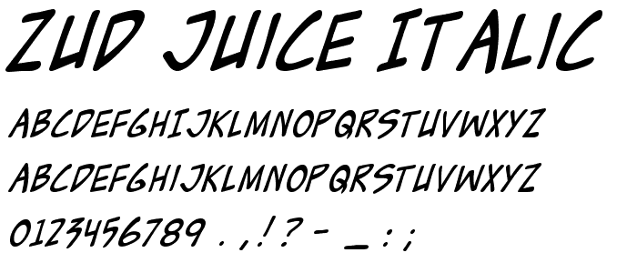 Zud Juice Italic font